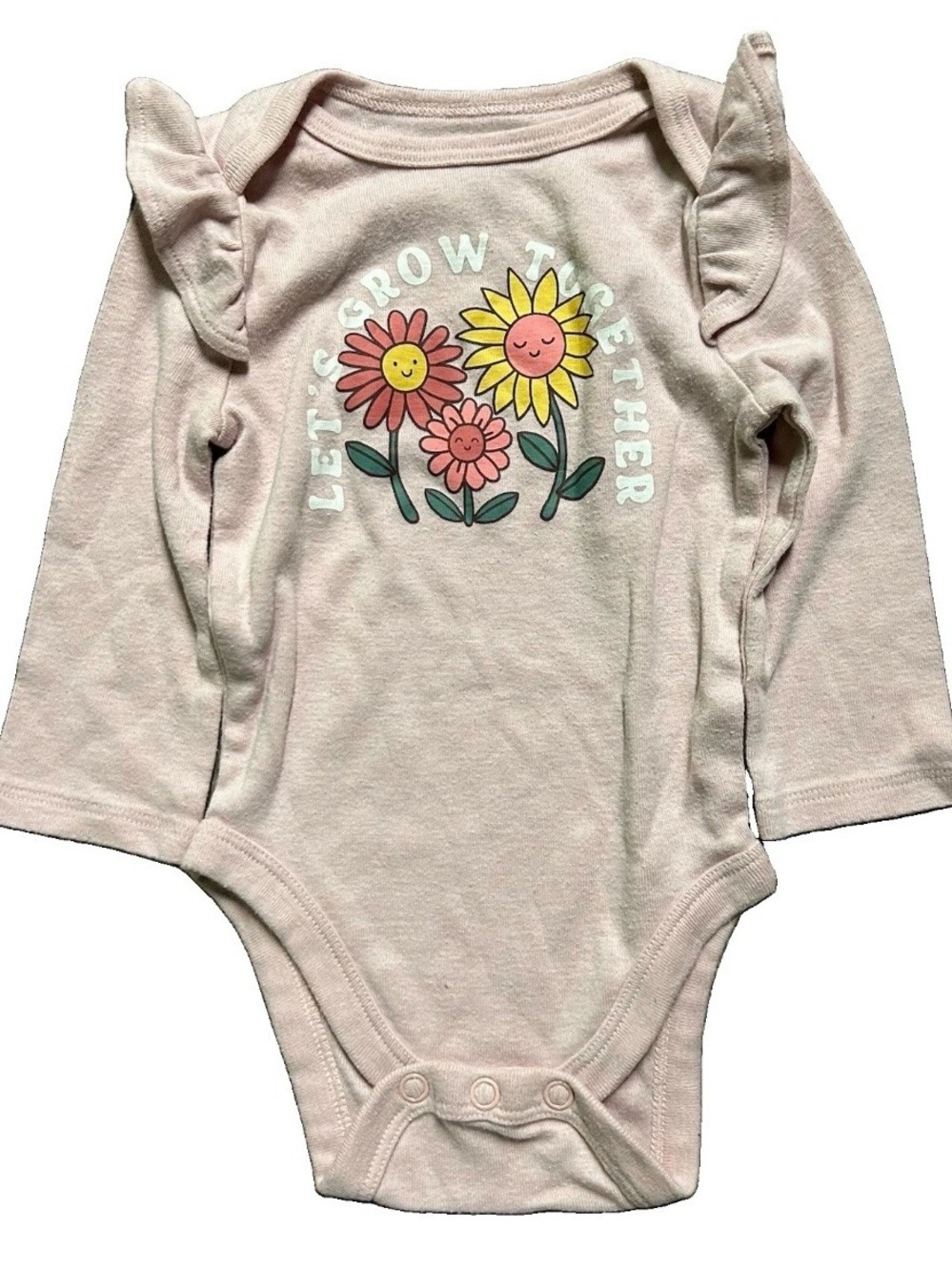Baby Girl Long Sleeve Bodysuits Floral Polka Dots Size 3-6 Months - Picture 4 of 8